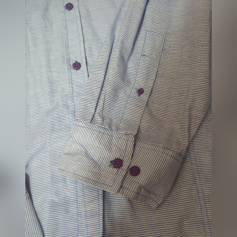 💙Evolution Sports Shirt Mens 6X Long Sleeve Button Up Blue Checks Big NWT - Picture 6 of 8